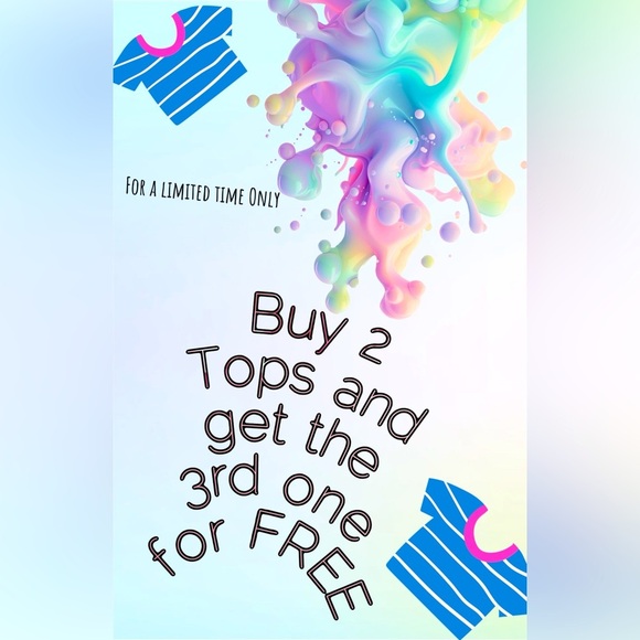 BUY 2 TOPS AND GET 1 FOR FREE - Picture 1 of 1